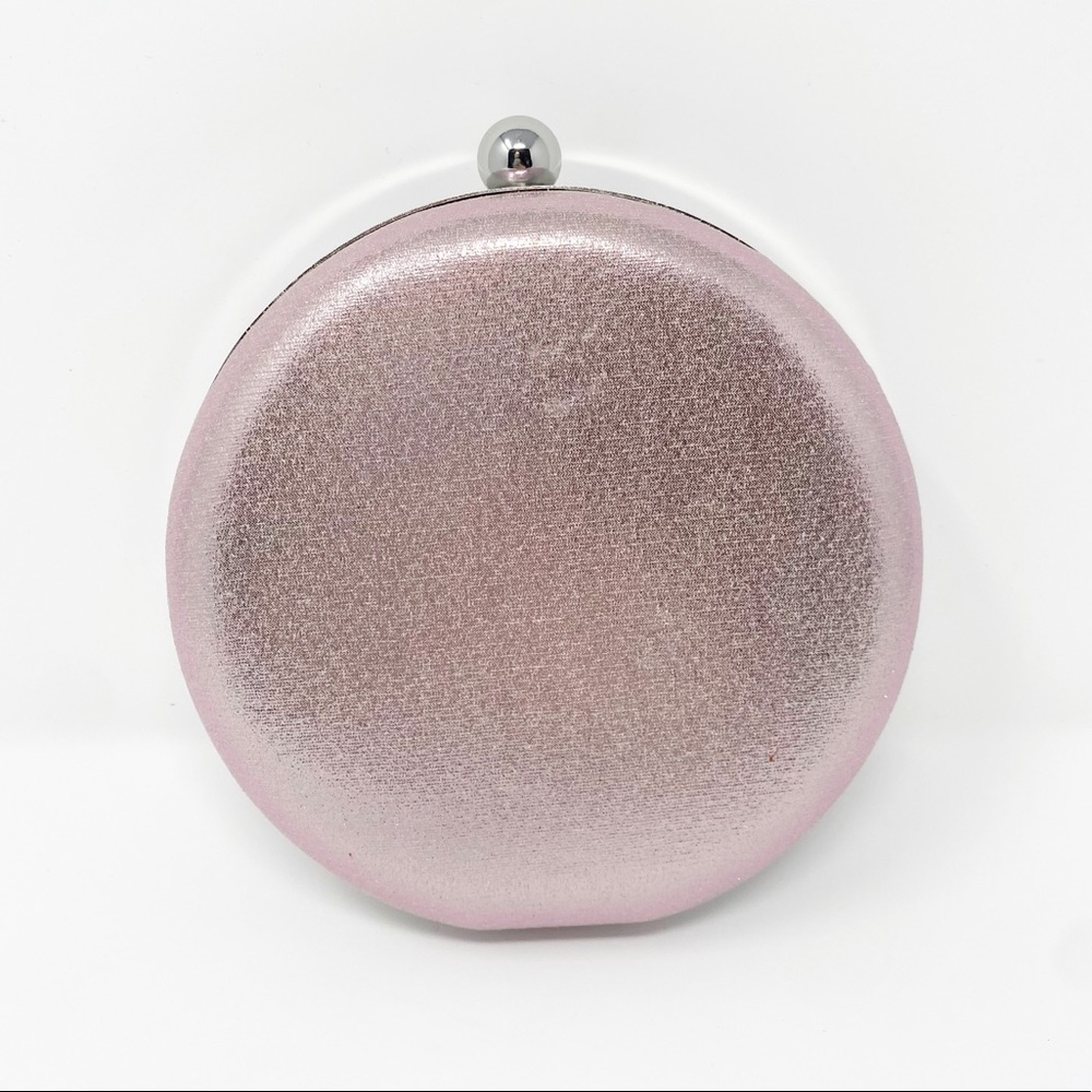 Nordstrom Evening Satin Circle Clutch Silver Pink